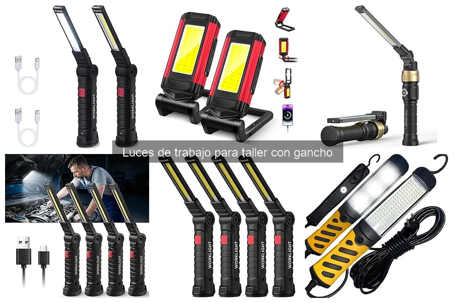 Alternativas a luces de trabajo con gancho para taller