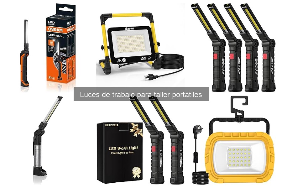 Cómo instalar luces de trabajo portátiles en el taller