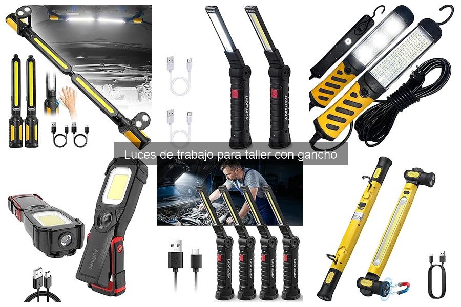 Tipos de Luces de Trabajo para Taller con Gancho
