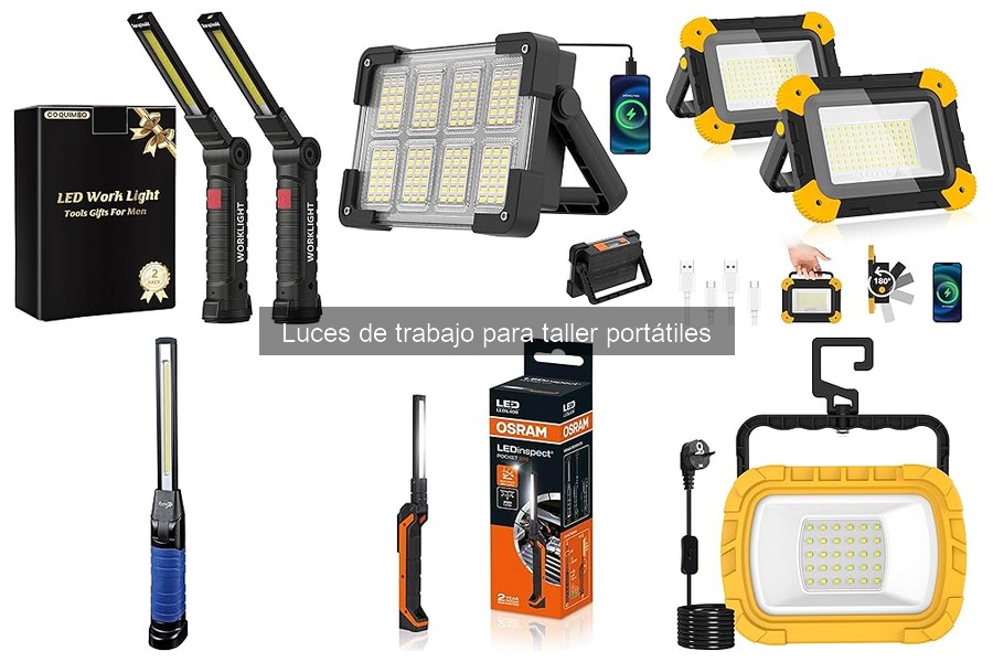 Tipos de luces de trabajo portátiles para taller